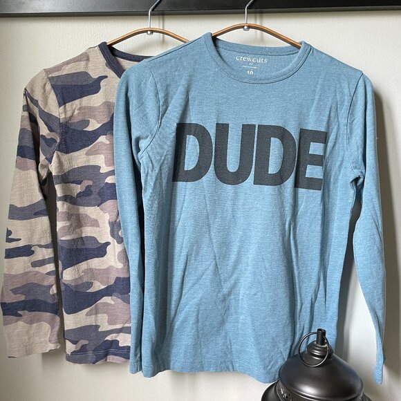 Crew Cuts Boys Long Sleeve Tee DUDE/Camo Bundle - Picture 3 of 9